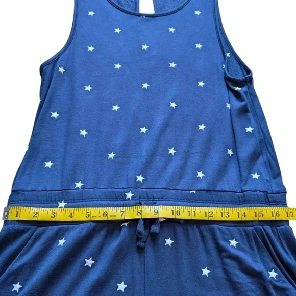 Splendid Romper Navy Silver Embroidered Stars Shorts Whimsigoth Fairy Women's L - Picture 14 of 16